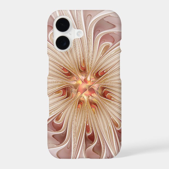 Abstract Modern Peach Pastel Flower Fractal Art (Back)