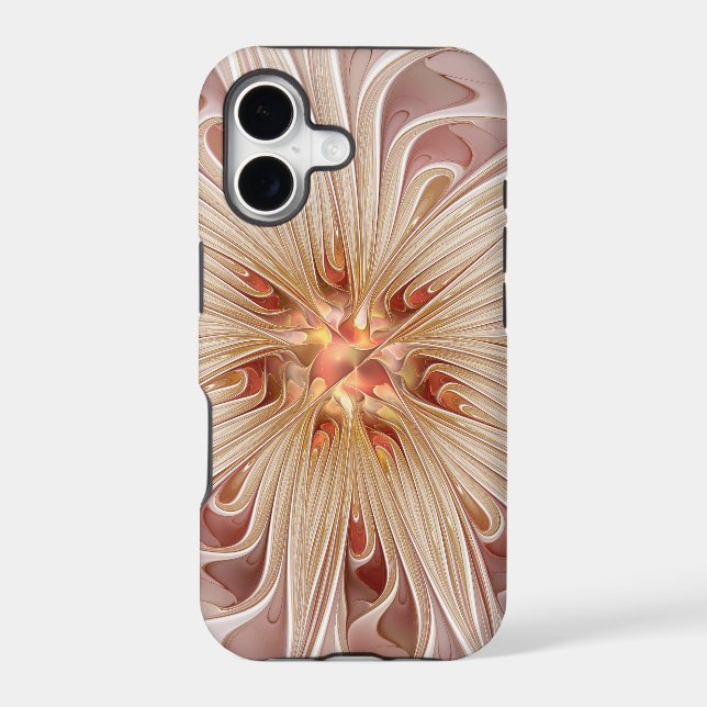 Abstract Modern Peach Pastel Flower Fractal Art (Back)