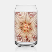 Abstract Modern Peach Pastel Flower Fractal Art
