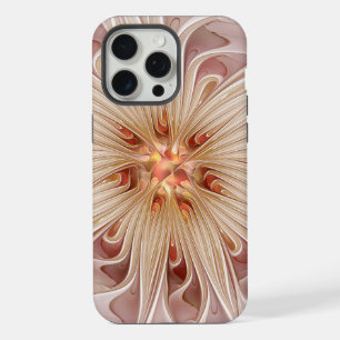 Abstract Modern Peach Pastel Flower Fractal Art iPhone 15 Pro Max Case