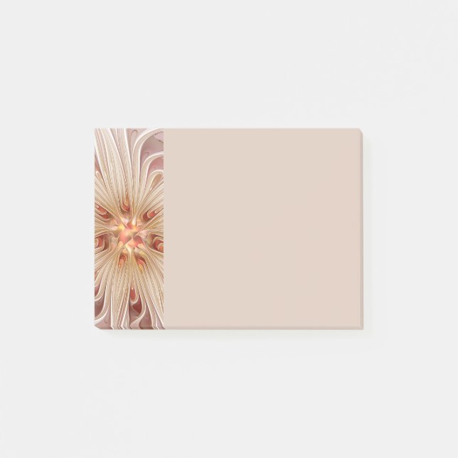 Abstract Modern Peach Pastel Flower Fractal Art Post-it Notes (Front)