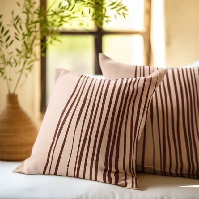 Abstract Modern Peach Terracotta  Cushion (Abstract Modern Peach Terracotta Throw Pillow)