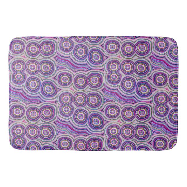Abstract Modern Pink Purple Circles Bath Mat (Front)