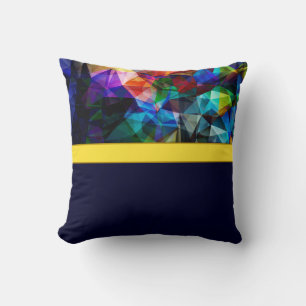 Abstract modern polygon poly triangles dark brigth cushion