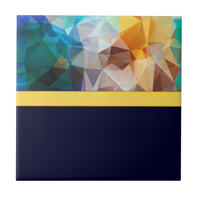Abstract modern polygon poly triangles dark brigth tile (Front)