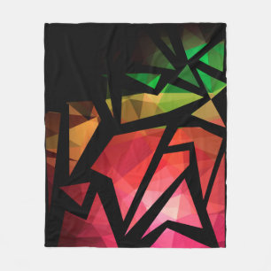 Abstract modern polygonal graffiti geometric dark fleece blanket