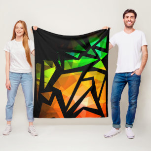 Abstract modern polygonal graffiti geometrical dar fleece blanket