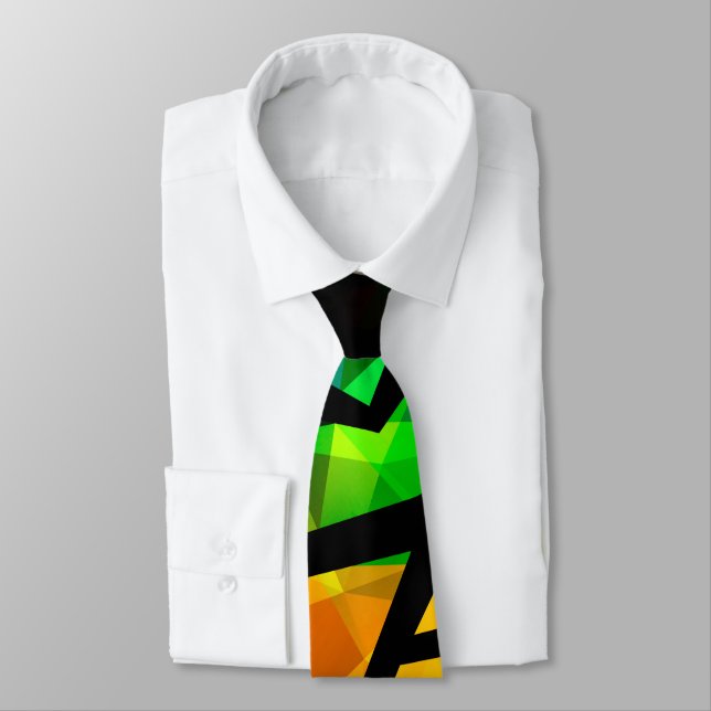 Abstract modern polygonal graffiti geometrical dar tie (Tied)