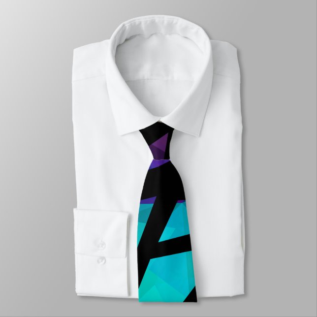 Abstract modern polygonal graffiti geometrical dar tie (Tied)