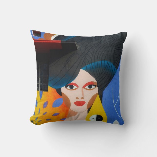 Abstract Modern Portrait Art Pillow (Front)
