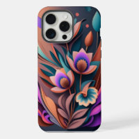 Abstract Modern Purpul Khaki Grey Fractal Flower