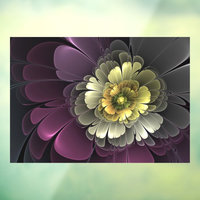 Abstract Modern Purpur Khaki Grey Fractal Flower (Sheet 3)