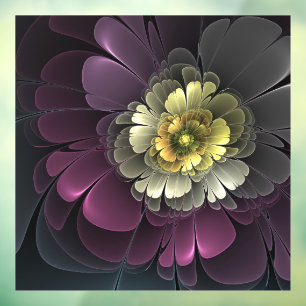 Abstract Modern Purpur Khaki Grey Fractal Flower
