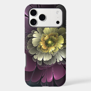 Abstract Modern Purpur Khaki Grey Fractal Flower