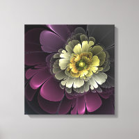 Abstract Modern Purpur Khaki Grey Fractal Flower