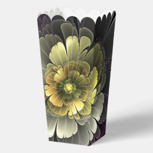 Abstract Modern Purpur Khaki Grey Fractal Flower Favour Box