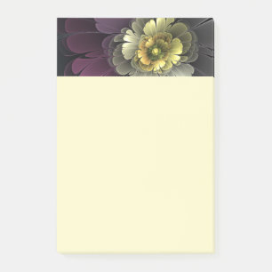 Abstract Modern Purpur Khaki Grey Fractal Flower Post-it Notes