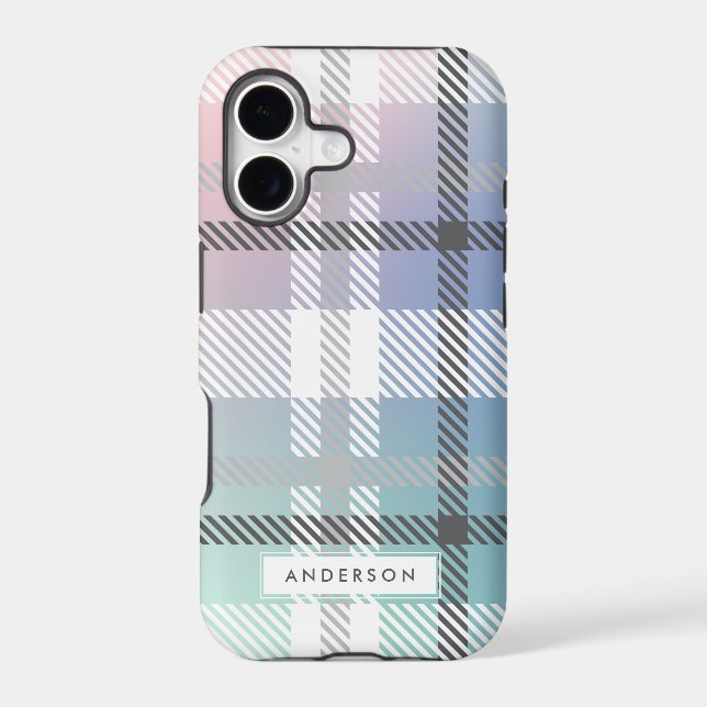 Abstract modern rainbow gradient plaid (Back)