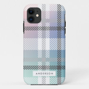 Abstract modern rainbow gradient plaid Case-Mate iPhone case