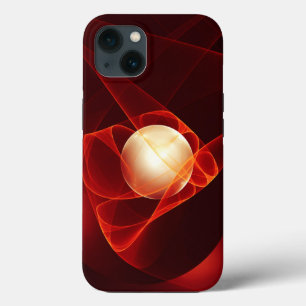 Abstract Modern Red Cream Fantasy Fractal Art iPhone 13 Case