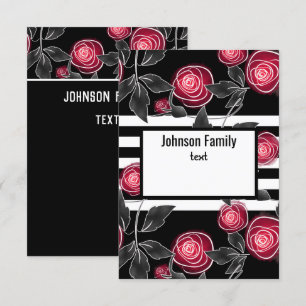 Abstract modern red roses leaves  sketched flowers invitation