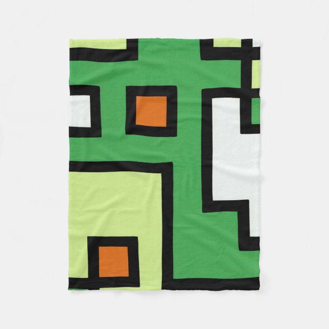 Abstract Modern Retro mapper #1 Fleece Blanket (Front)