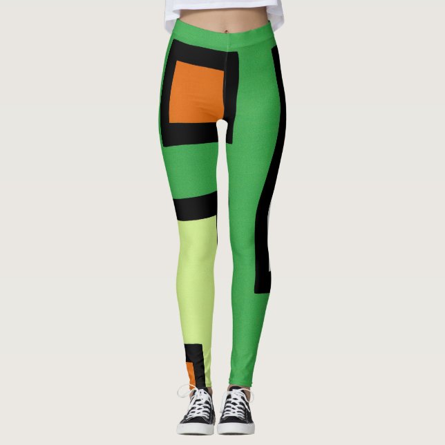 Abstract Modern Retro mapper #1 Leggings (Front)