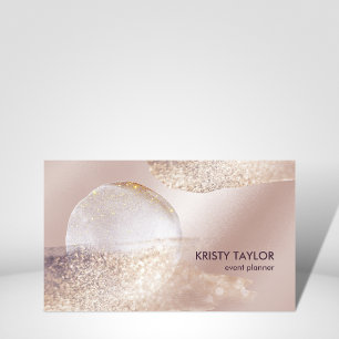 abstract modern rose gold blush pink business card