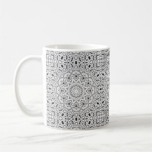 Abstract modern seamless ornamental white black ar coffee mug