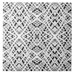 Abstract modern seamless ornamental white black ar tile
