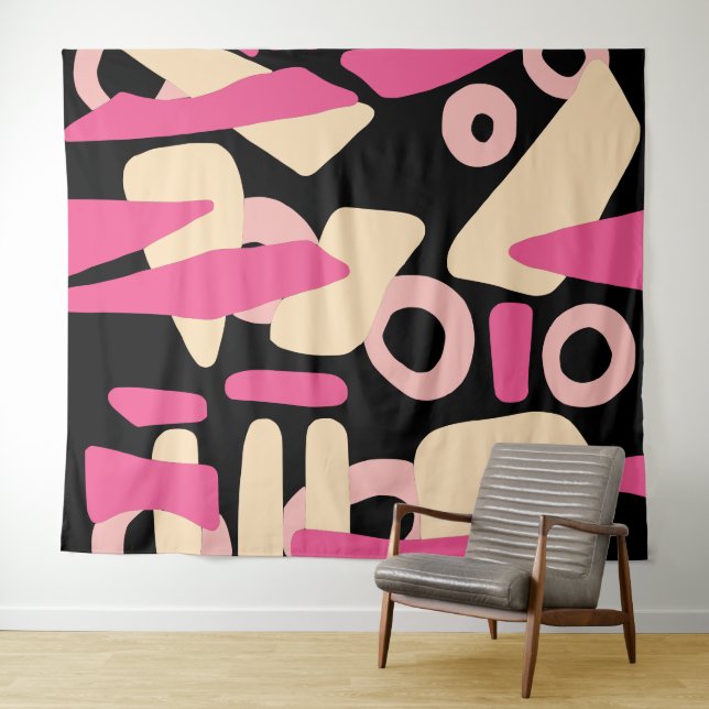 Abstract modern shape mix tapestry (In Situ (Horizontal))