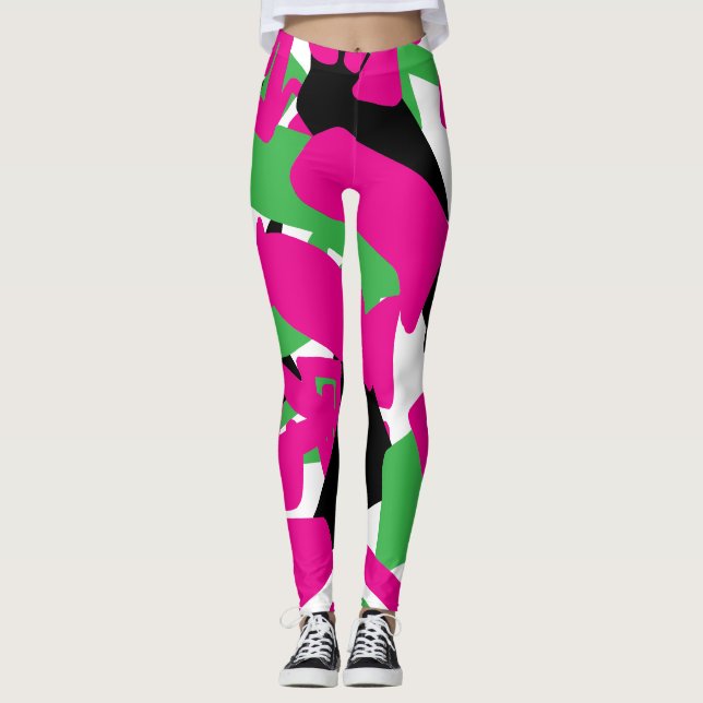 Abstract modern shapes leggings (Front)