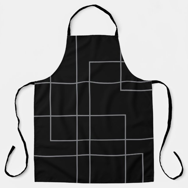 Abstract, modern, simple, minimal line pattern art apron (Front)