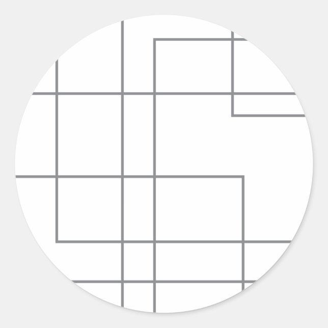 Abstract, modern, simple, minimal line pattern art classic round sticker (Front)