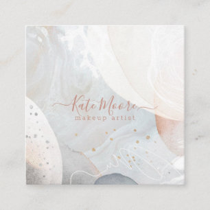 Abstract Modern Soft Watercolor Shapes Textures Square Business Card