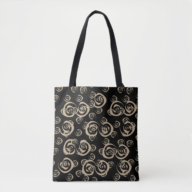 Abstract modern spiral curve art tote bag (Front)