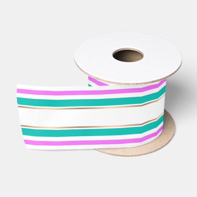 Abstract modern striped lined elegant fun cute per satin ribbon (Spool)