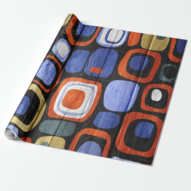 Abstract Modern Stripes Pastel Wood #2 Wrapping Paper (Unrolled)
