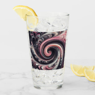 Abstract Modern Swirling Pink, Black and White Glass