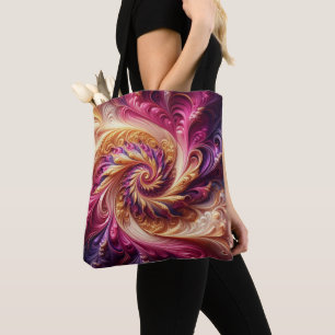 Abstract Modern Swirling Pink, Gold and Purple Tote Bag