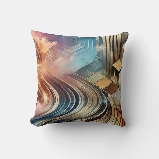 Abstract Modern Throw Pillow (Front)