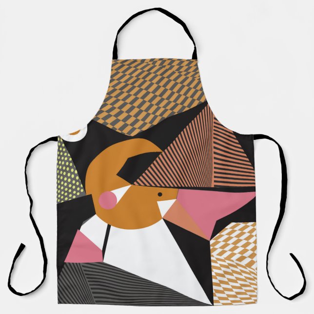 Abstract modern triangles background pattern illus apron (Front)