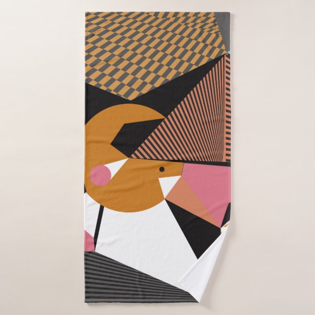 Abstract modern triangles background pattern illus bath towel (Bath Towel)