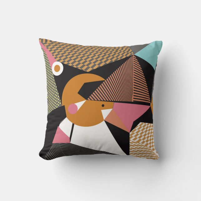 Abstract modern triangles background pattern illus cushion (Front)