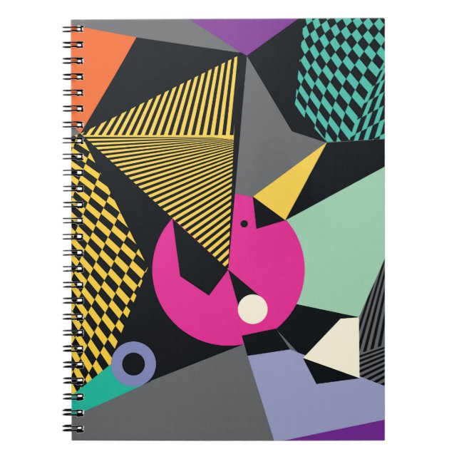 Abstract modern triangles background pattern illus notebook (Front)