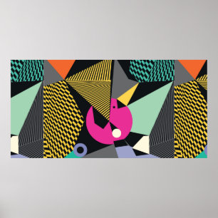 Abstract modern triangles background pattern illus poster