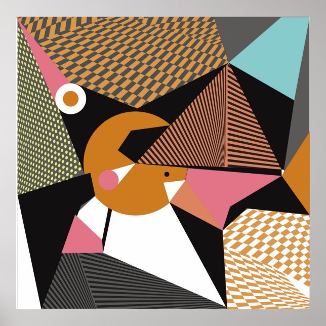 Abstract modern triangles background pattern illus poster (Front)