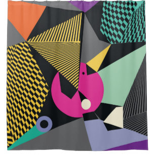 Abstract modern triangles background pattern illus shower curtain