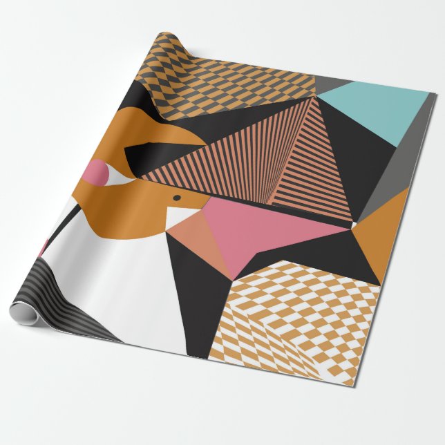 Abstract modern triangles background pattern illus wrapping paper (Unrolled)