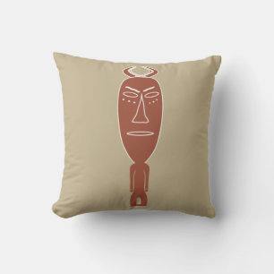 Abstract Modern tribal indigenous face art Cushion